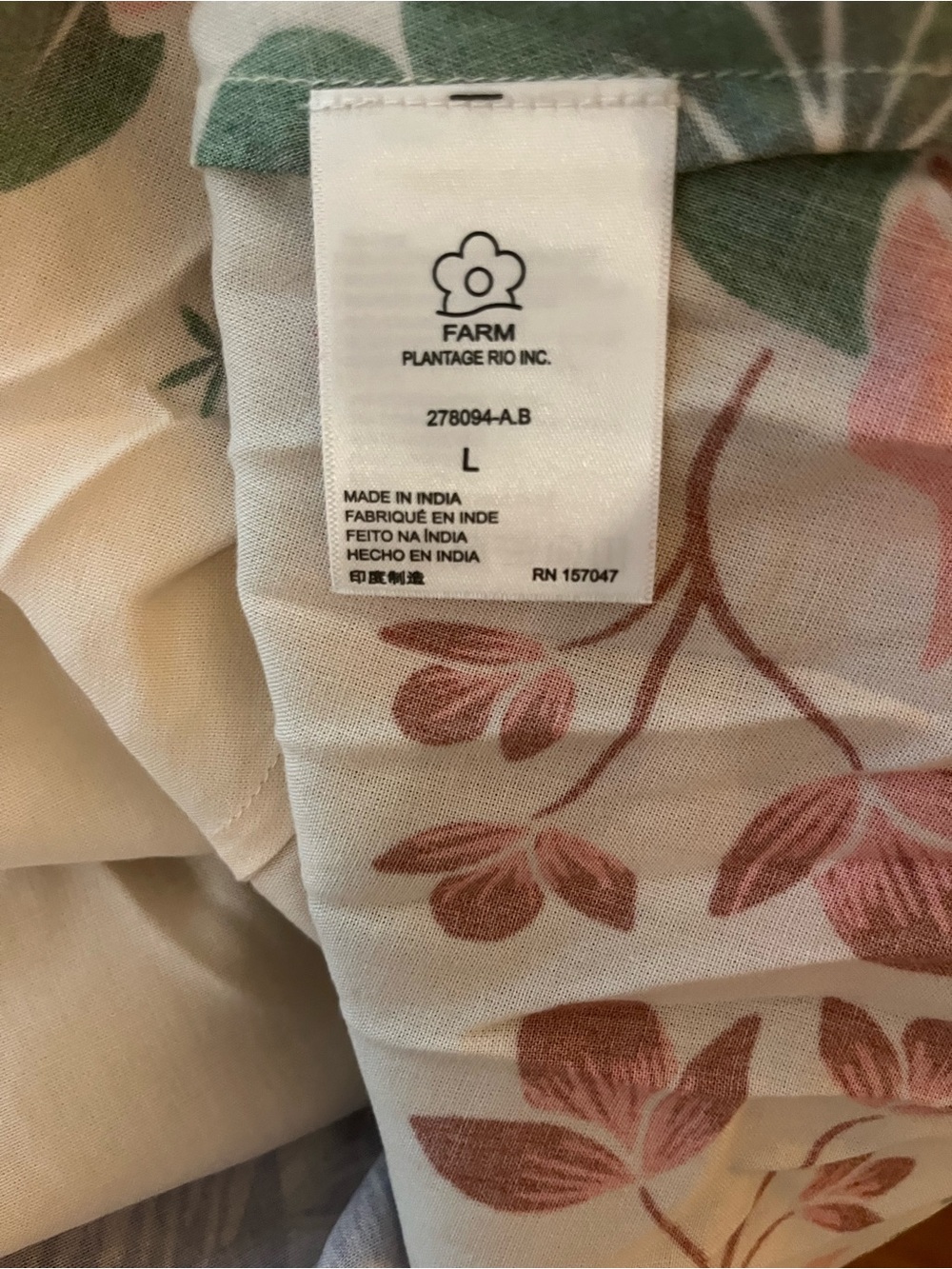 FARM Rio Aracati Midi Slip Skirt with a Tropical Palm Print Size Large - Picture 8 of 8